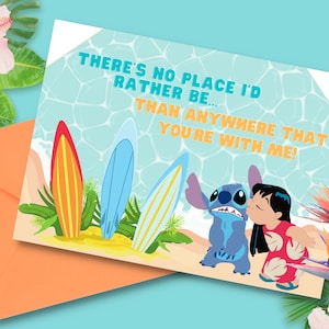 Lilo en Sitch-wenskaart voor verjaardag, Valentijnsdag, jubileum of welke gelegenheid dan ook! - Digitaal bestand als pdf