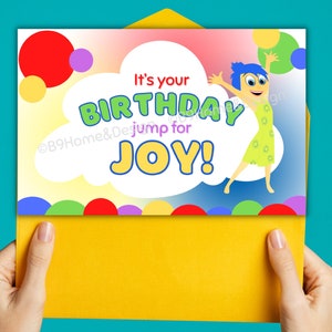 Inside Out - Tarjeta de cumpleaños imprimible - ¡Salta de alegría! - Archivo digital