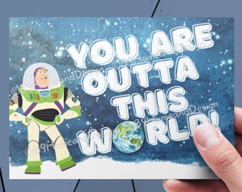 Toy Story - Buzz Lightyear - Carte de vœux pour anniversaire, remise de diplôme, remerciement, félicitations, etc.