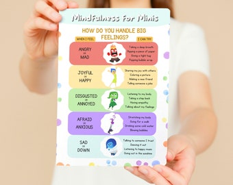 Inside Out - Helping Kids with Big Feelings, Mindfulness, Calming Techniques for Children Classroom, School Psychologist, SEL, Decor/Handout