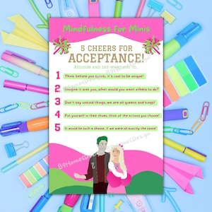 ZOMBIES - Addison & Zed - Teaching Flyer on Acceptance for Home, School, Teachers, Psychologists, etc.