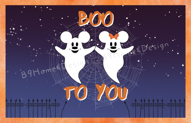 Carte Halloween Mickey & Minnie - "Boo To You" - PDF imprimable image 2