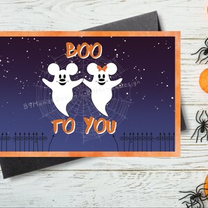 Halloween Mickey & Minnie Card - “Boo To You” - PDF Printable