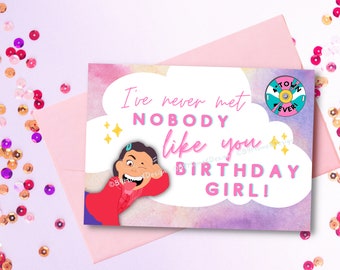 Turning Red Birthday Girl Card avec Mei Lee Red Panda - Fichier numérique PDF