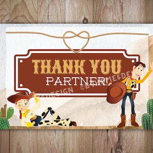 Toy Story - Woody & Jessie “Thank You Partner” Greeting Card - Digital File