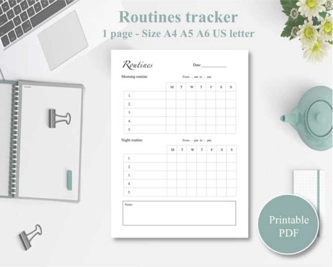 Routines Tracker Printable | Morning and Night Routine Planner | Habit ...
