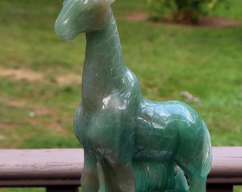 Large, Green Aventurine Giraffe - increases wealth and prosperity