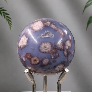 Blue Flower Agate Sphere - inner peace