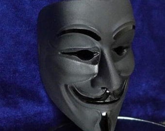 Large, Anonymous Obsidian Mask - Hand carved - encouraging personal growth