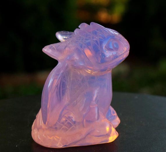 Pink Opalite Dragon - Encourages Peace and Tranquility - Train