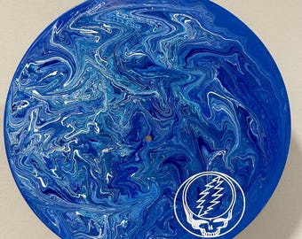 Arte Grateful Dead Stealie | Decoração de Parede com Disco de Vinil Pintado | Presente para Fãs do Grateful Dead