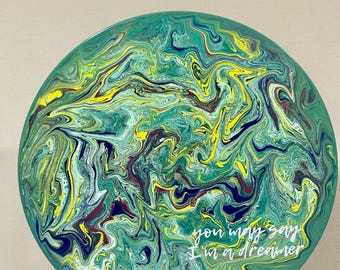 Imagine John Lennon Painted Vinyl Record Art