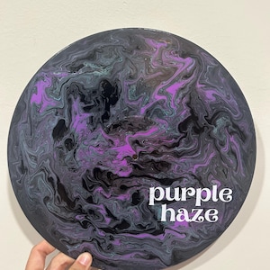 Purple Haze Jimi Hendrix Painted Record | Repurposed Vinyl Record Album Wall Art