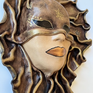 Autumn Home Gift, Hand Painting Wall Hanging Mask, Wall Mask, Handmade Leather Venetian Mask, Wall Art Decorative Mask, Mask Collection