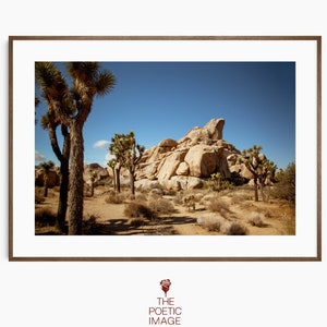 Joshua Tree Desert Landscape, Yucca Tree Digital Print, Boulder Wall Art, California Printable Wall Art, Southwestern Decor