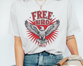 Maglietta Free Bird, Maglietta Comfort Colors Band, Maglietta Old School Band, Maglietta Retro Music, Maglietta Rock Band, Magliette Oversize Trendy