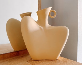 Forme du corps Pour les fesses En céramique Style bohème Noir Vase Abstract 