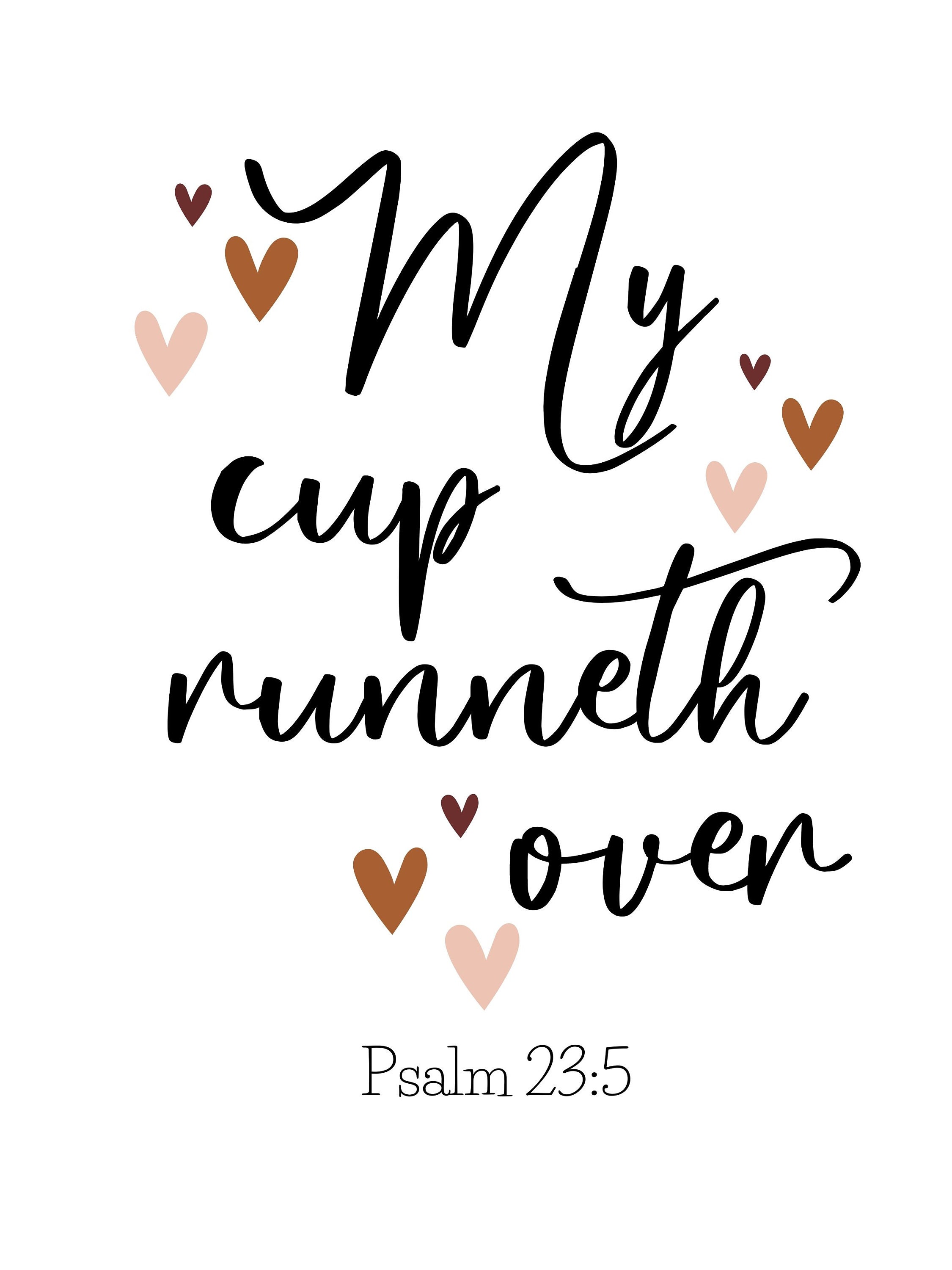 My Cup Runneth Over Printable Wall Art, Coffee Wall Art, Coffee Lovers ...