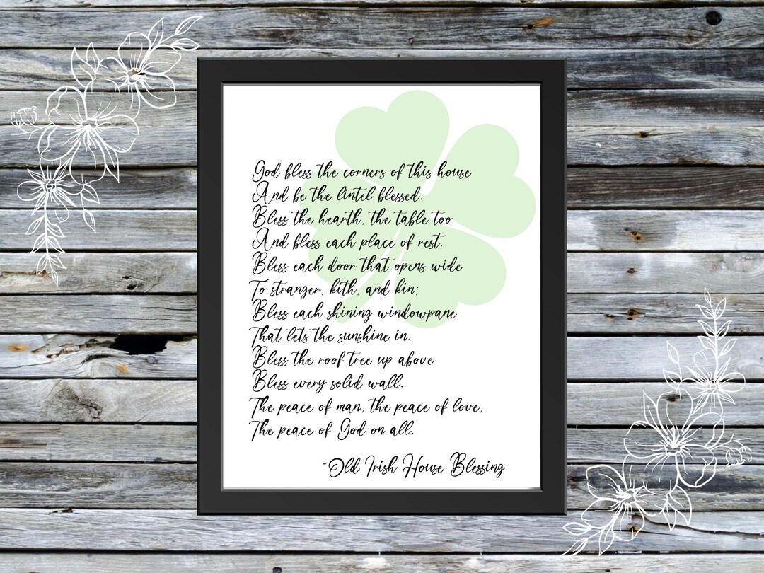 Irish House Blessing, Printable Wall Art, Irish Blessing, Irish Prayer