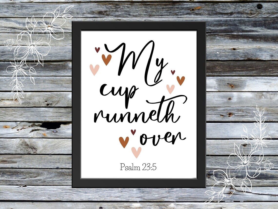 My Cup Runneth Over Printable Wall Art, Coffee Wall Art, Coffee Lovers ...