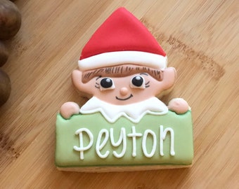 Elf Plaque/Name Cookies