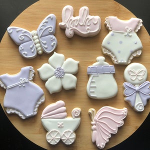 Butterfly Baby Shower Sugar Cookies
