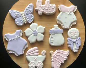 Butterfly Baby Shower Sugar Cookies