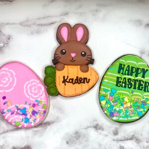Easter Bunny Personalized Sugar Cookies image 2