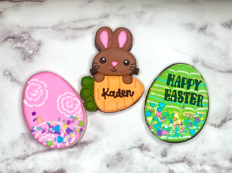 Easter Bunny Personalized Sugar Cookies image 2