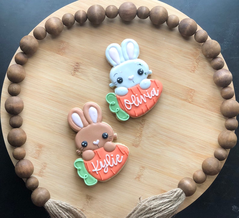 Easter Bunny Personalized Sugar Cookies image 1