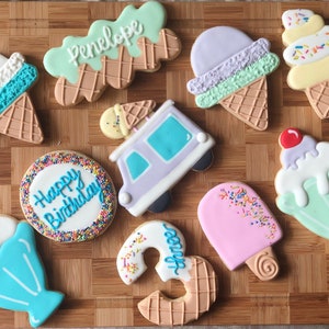 Ice cream Theme Birthday Sugar Cookies