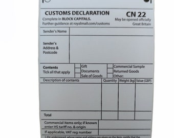 Verpackung Paketklebeband Zoll Etiketten CN22 Rollenhalter Royal Mail Post 