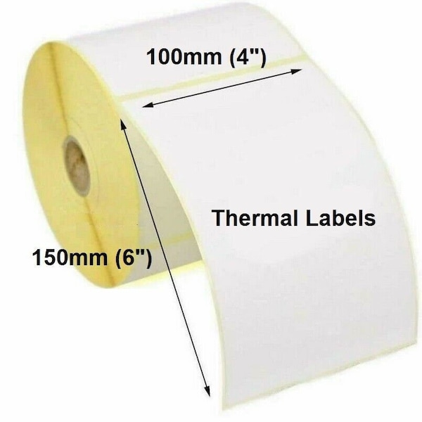 Large Sticky Address Labels -Thermal White (6" x 4" ) Flatpacked