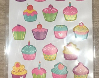 Cupcake Sticker ideal für Geschenkverpackungen, Journaling, Kartenherstellung, Scrapbooking, Kinderbilder & alles andere!!