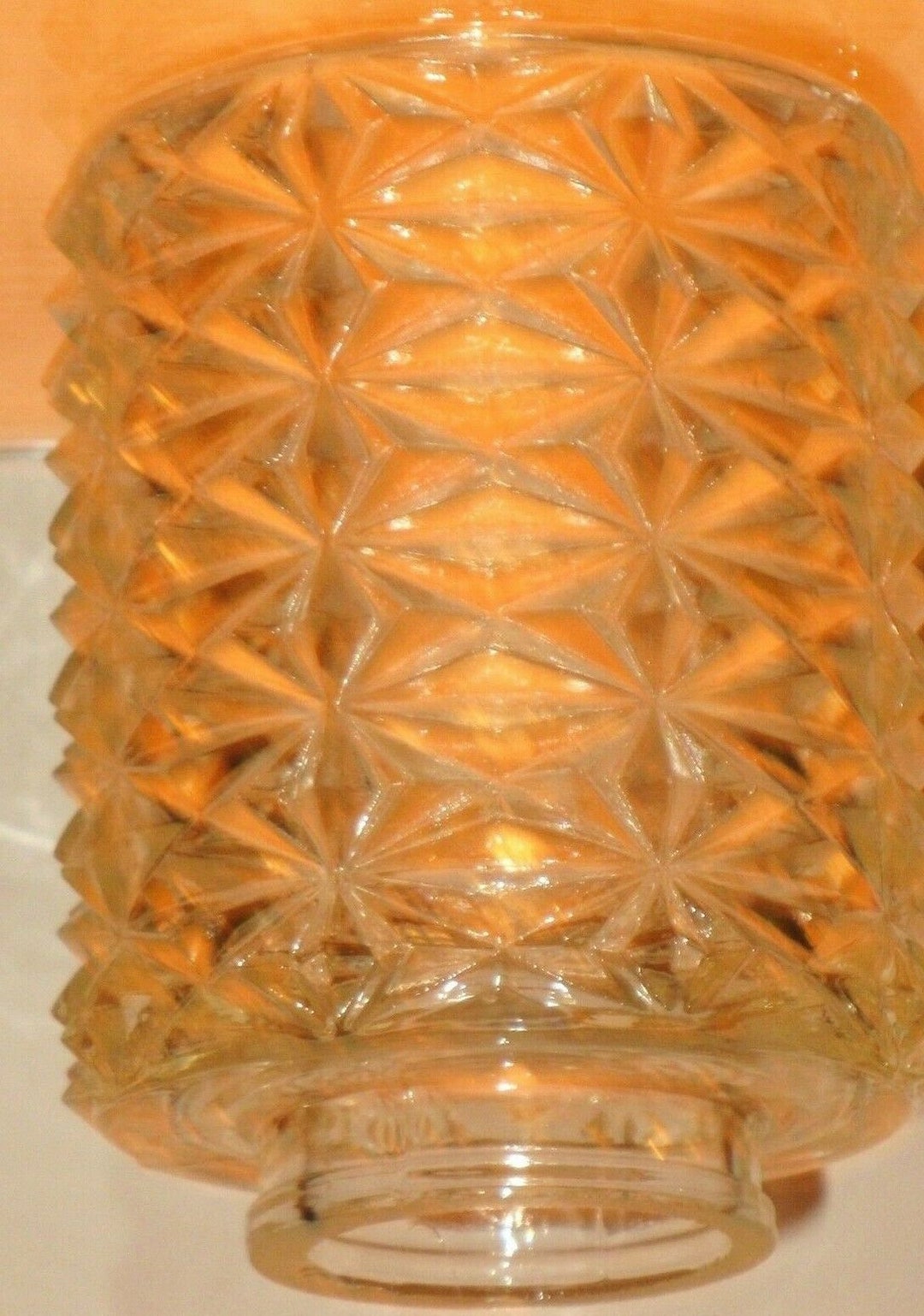 Pressed Pattern Glass Fitter Shade Ceiling Bridge Wall Fixture Electric