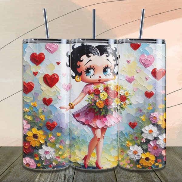 Get 4 Romantic Betty Boop Tumbler Designs+1 Gift Straight,Betty Boop Tumbler Wraps:Instant Digital Download for 20 oz Tumblers PNG