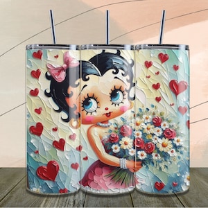 Get 4 Romantic Betty Boop Tumbler Designs+1 Gift Straight,Betty Boop Tumbler Wraps:Instant Digital Download for 20 oz Tumblers PNG