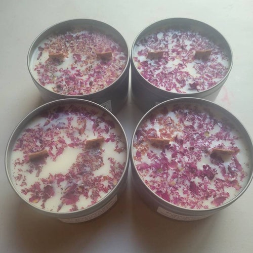 8oz Herbal and Floral Soy Candle / Free Shipping / Handmade Etsy