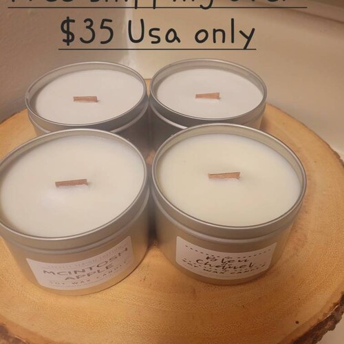 8oz Herbal and Floral Soy Candle / Free Shipping / Handmade Etsy