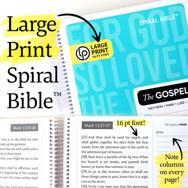 Spiral Bound Bible Etsy