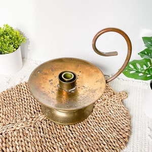 CANDLE HOLDER Hurricane Brass Vintage
