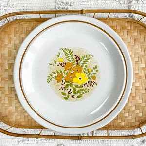 Floral Stoneware Chop Plate: JC Penney Mid-Century Platter (12” Diameter)