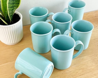 CORNING MUG Turquoise Blue Vintage MCM Vintage Single MidCentury