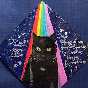 Slate plaques for pets, personalized memorial plaque, gift for dog lovers, photo transfer, mourning dog, mourning cat, rainbow bridge