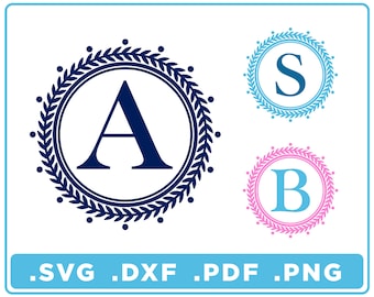 Circle Monogram svg/dxf/png/pdf, Alphabet cut files, Digital Download, Cricut, Silhouette, Glowforge 26 individual letters, instant download