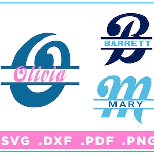 Split Monogram svg/dxf/png/pdf, Alphabet cut files, Digital Download, Cricut, Silhouette, Glowforge 26 letras individuales, instant download