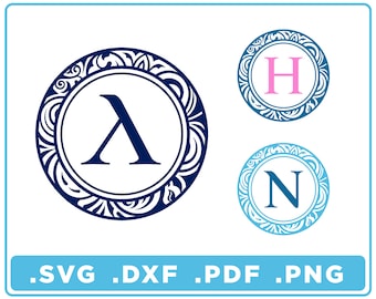 Circle Monogram svg/dxf/png/pdf, Alphabet cut files, Digital Download, Cricut, Silhouette, Glowforge 26 individual letters, instant download