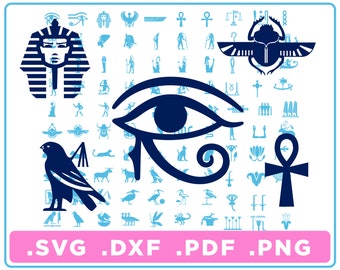 Egypt Egyptian Symbols Large Set of 100 individual symbols svg/dxf/png/pdf, cut files, Digital Download, Cricut, Silhouette, Glowforge