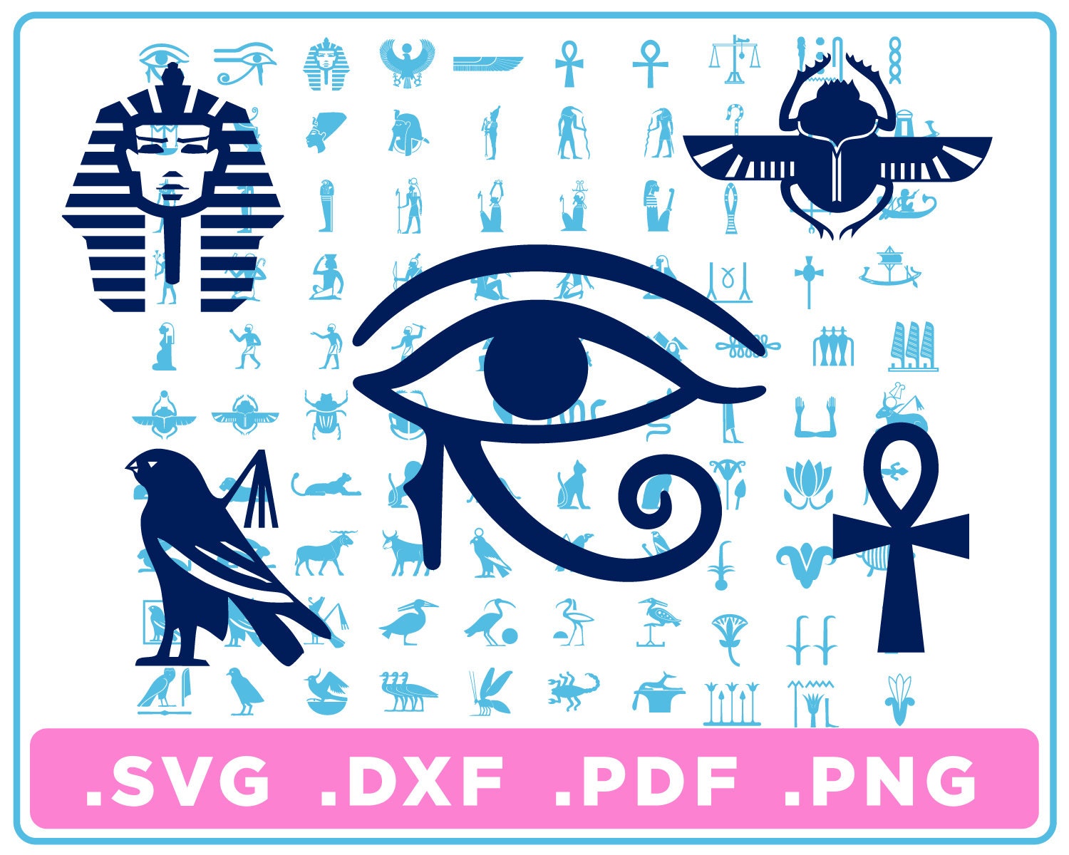 Egypt Egyptian Symbols Large Set of 100 Individual Symbols Svg/dxf/png ...