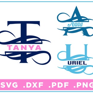 Split Monogram svg/dxf/png/pdf, Alphabet cut files, Digital Download, Cricut, Silhouette, Glowforge 26 individual letters, instant download